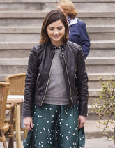 Doctor Who Jenna Coleman Black Leather Jacket